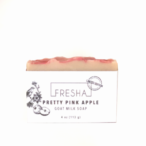 A photo of Pretty Pink Apple goat milk soap